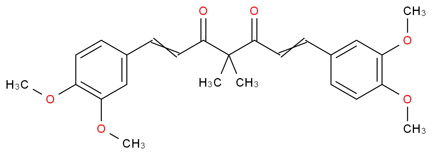 1,7-bis(3,4-dimethoxyphenyl)-4,4-dimethylhepta-1,6-diene-3,5-dione_分子结构_CAS_52328-97-9