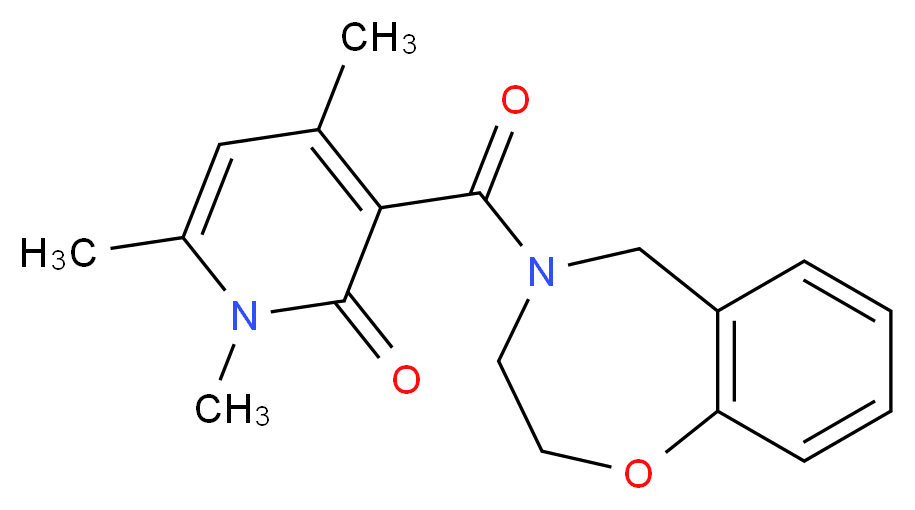 3-(2,3-dihydro-1,4-benzoxazepin-4(5H)-ylcarbonyl)-1,4,6-trimethylpyridin-2(1H)-one_分子结构_CAS_)