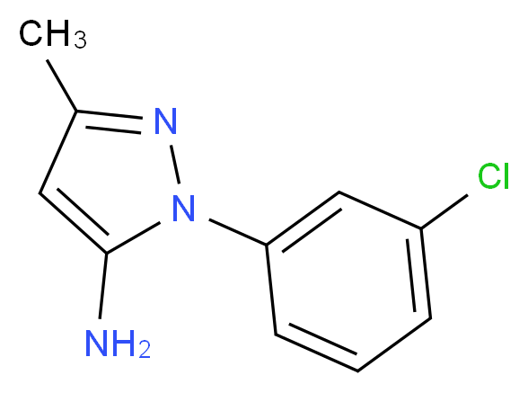 1-(3-chlorophenyl)-3-methyl-1H-pyrazol-5-amine_分子结构_CAS_40401-41-0