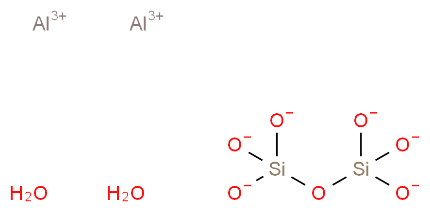 dialuminium(3+) ion [(trioxidosilyl)oxy]silanetris(olate) dihydrate_分子结构_CAS_12428-46-5