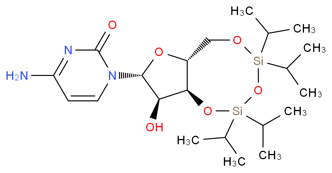 1-[(6aR,8R,9R,9aS)-9-hydroxy-2,2,4,4-tetrakis(propan-2-yl)-hexahydro-2H-furo[3,2-f][1,3,5,2,4]trioxadisilocin-8-yl]-4-amino-1,2-dihydropyrimidin-2-one_分子结构_CAS_69304-42-3