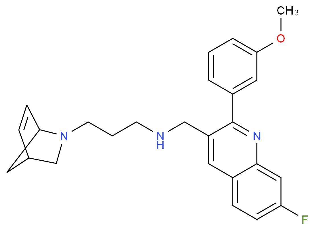 3-(2-azabicyclo[2.2.1]hept-5-en-2-yl)-N-{[7-fluoro-2-(3-methoxyphenyl)-3-quinolinyl]methyl}-1-propanamine_分子结构_CAS_)
