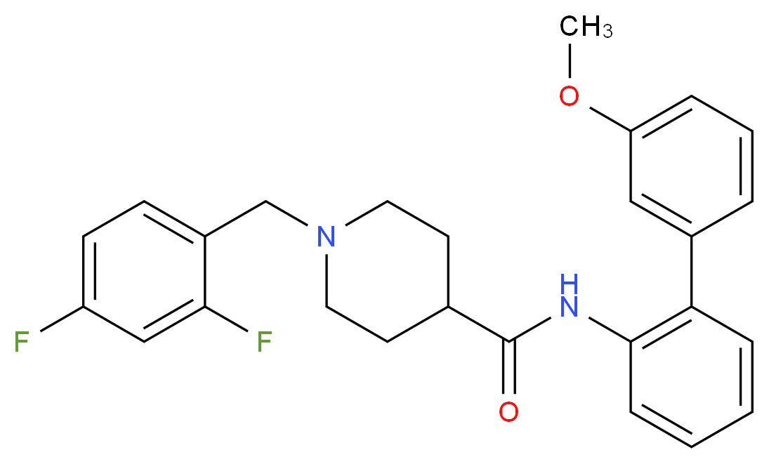 1-(2,4-difluorobenzyl)-N-(3'-methoxy-2-biphenylyl)-4-piperidinecarboxamide_分子结构_CAS_)