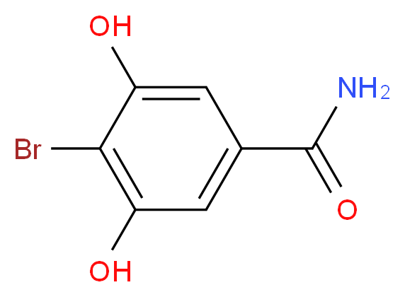 4-BROMO-3,5-DIHYDROXYBENZAMIDE_分子结构_CAS_13429-12-4)