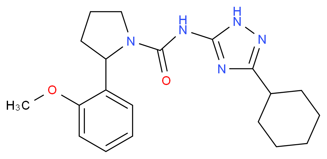 N-(3-cyclohexyl-1H-1,2,4-triazol-5-yl)-2-(2-methoxyphenyl)pyrrolidine-1-carboxamide_分子结构_CAS_)