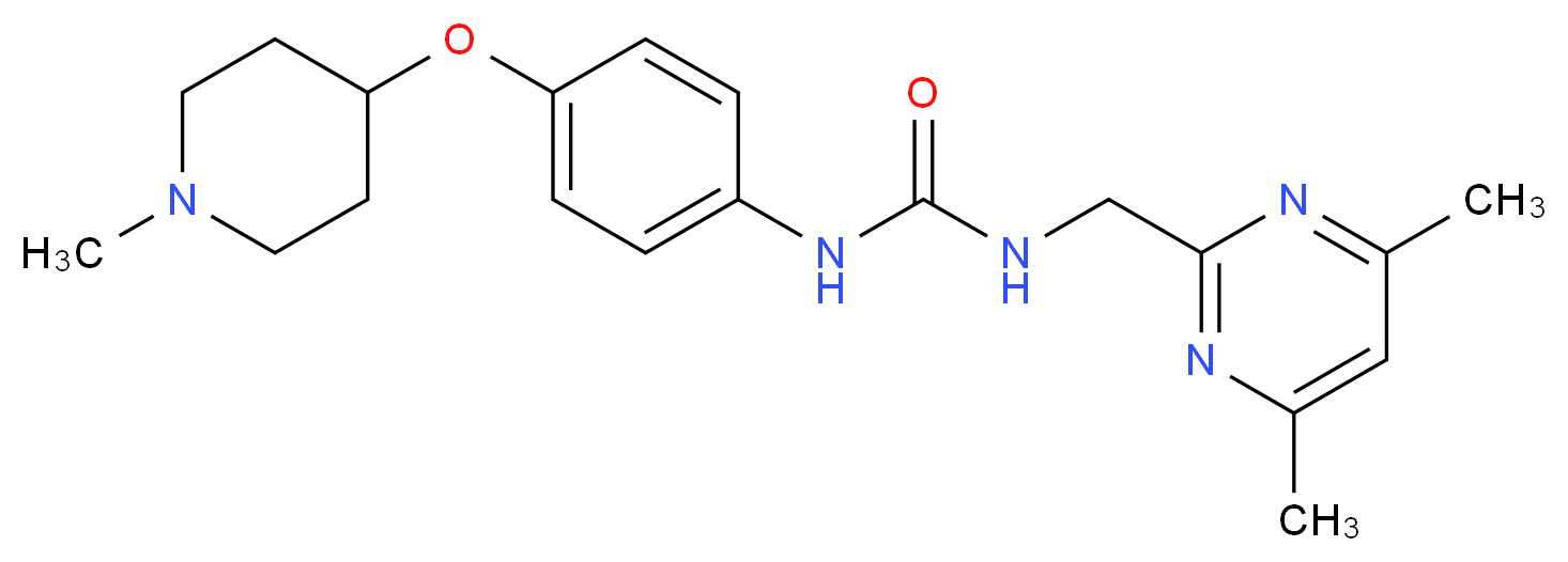N-[(4,6-dimethylpyrimidin-2-yl)methyl]-N'-{4-[(1-methylpiperidin-4-yl)oxy]phenyl}urea_分子结构_CAS_)