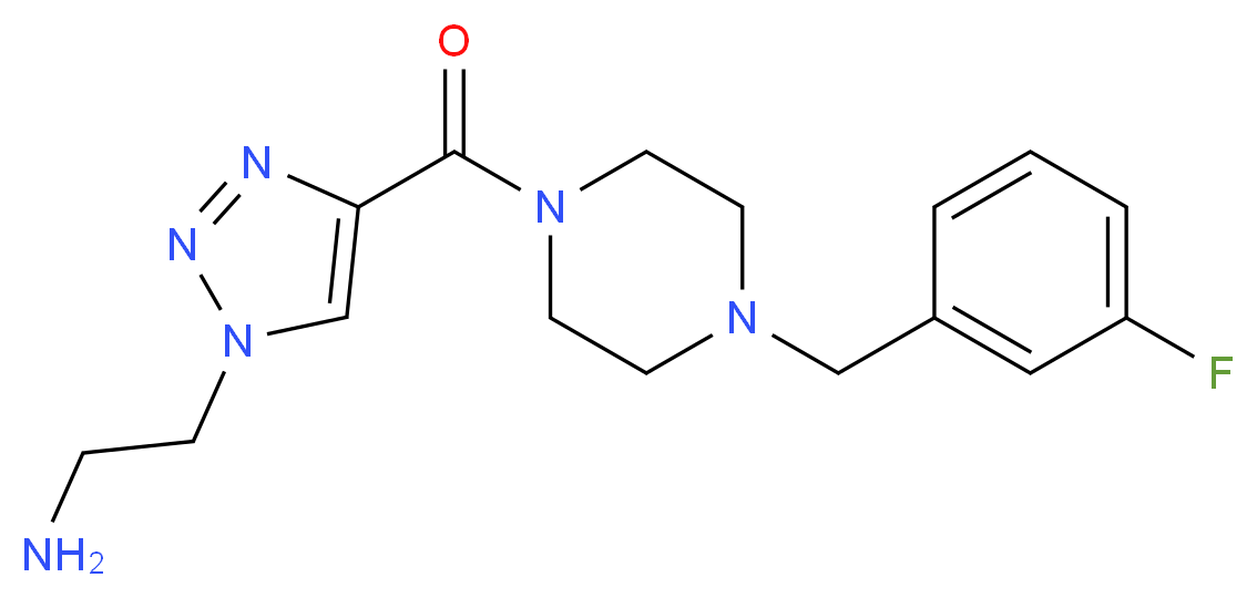 2-(4-{[4-(3-fluorobenzyl)-1-piperazinyl]carbonyl}-1H-1,2,3-triazol-1-yl)ethanamine_分子结构_CAS_)
