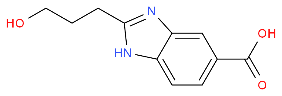 2-(3-hydroxypropyl)-1H-1,3-benzodiazole-5-carboxylic acid_分子结构_CAS_313955-38-3