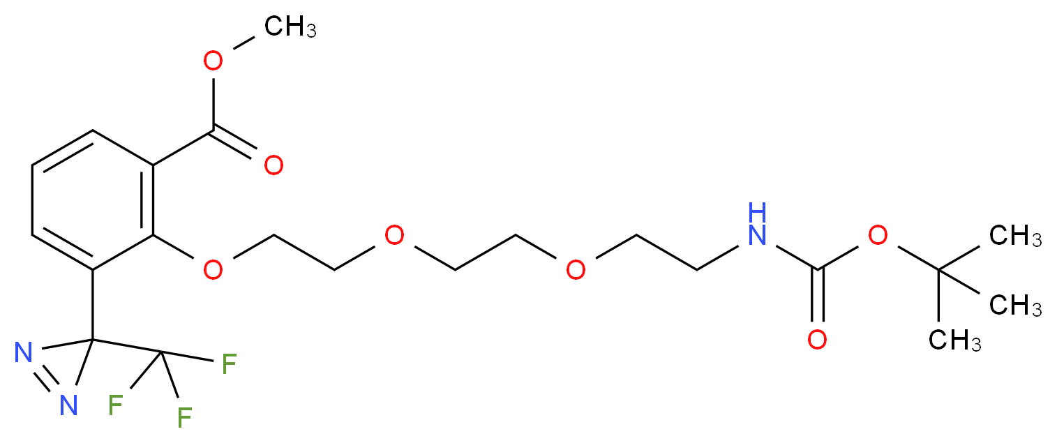 methyl 2-{2-[2-(2-{[(tert-butoxy)carbonyl]amino}ethoxy)ethoxy]ethoxy}-3-[3-(trifluoromethyl)-3H-diazirin-3-yl]benzoate_分子结构_CAS_165963-73-5