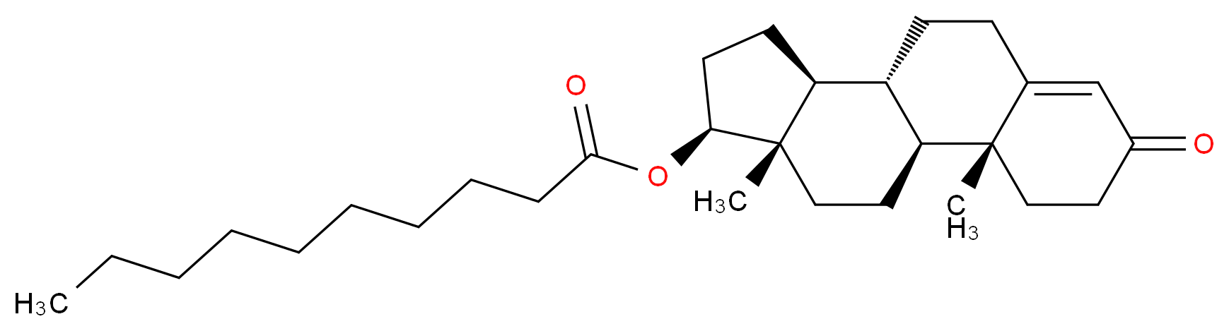 (1S,2R,10R,11S,14S,15S)-2,15-dimethyl-5-oxotetracyclo[8.7.0.0<sup>2</sup>,<sup>7</sup>.0<sup>1</sup><sup>1</sup>,<sup>1</sup><sup>5</sup>]heptadec-6-en-14-yl decanoate_分子结构_CAS_5721-91-5