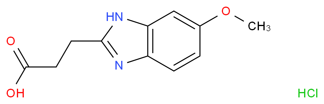 3-(6-methoxy-1H-1,3-benzodiazol-2-yl)propanoic acid hydrochloride_分子结构_CAS_1185299-60-8