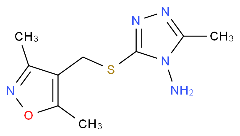 3-{[(3,5-Dimethylisoxazol-4-yl)methyl]thio}-5-methyl-4H-1,2,4-triazol-4-amine_分子结构_CAS_)