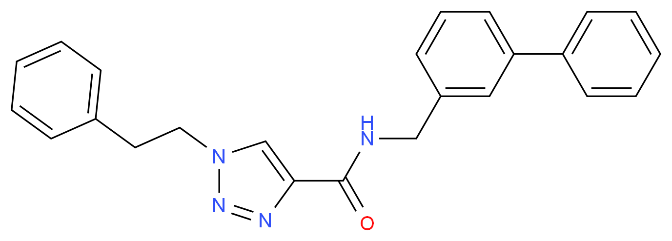 N-(3-biphenylylmethyl)-1-(2-phenylethyl)-1H-1,2,3-triazole-4-carboxamide_分子结构_CAS_)