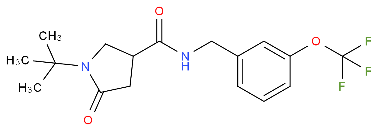1-tert-butyl-5-oxo-N-[3-(trifluoromethoxy)benzyl]-3-pyrrolidinecarboxamide_分子结构_CAS_)