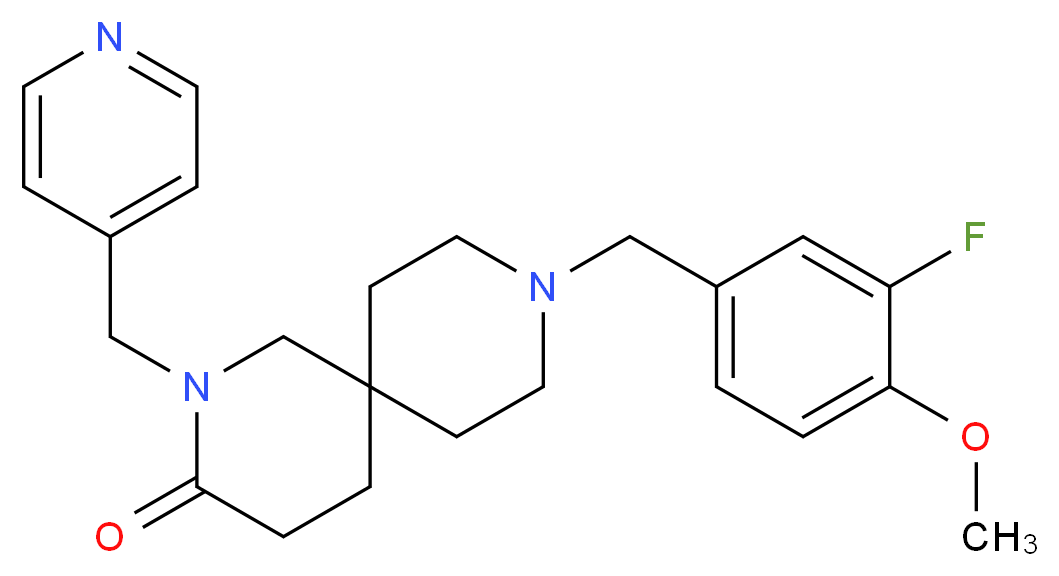 9-(3-fluoro-4-methoxybenzyl)-2-(pyridin-4-ylmethyl)-2,9-diazaspiro[5.5]undecan-3-one_分子结构_CAS_)