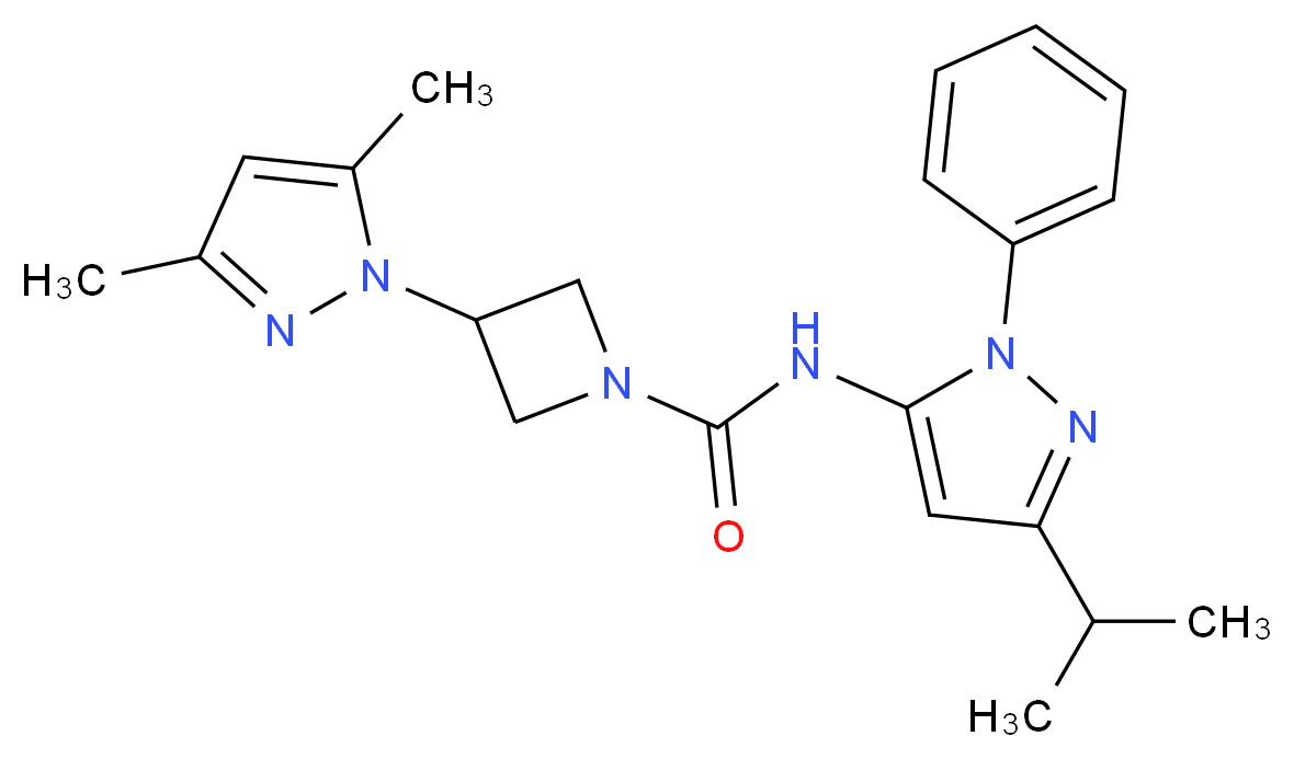 3-(3,5-dimethyl-1H-pyrazol-1-yl)-N-(3-isopropyl-1-phenyl-1H-pyrazol-5-yl)azetidine-1-carboxamide_分子结构_CAS_)