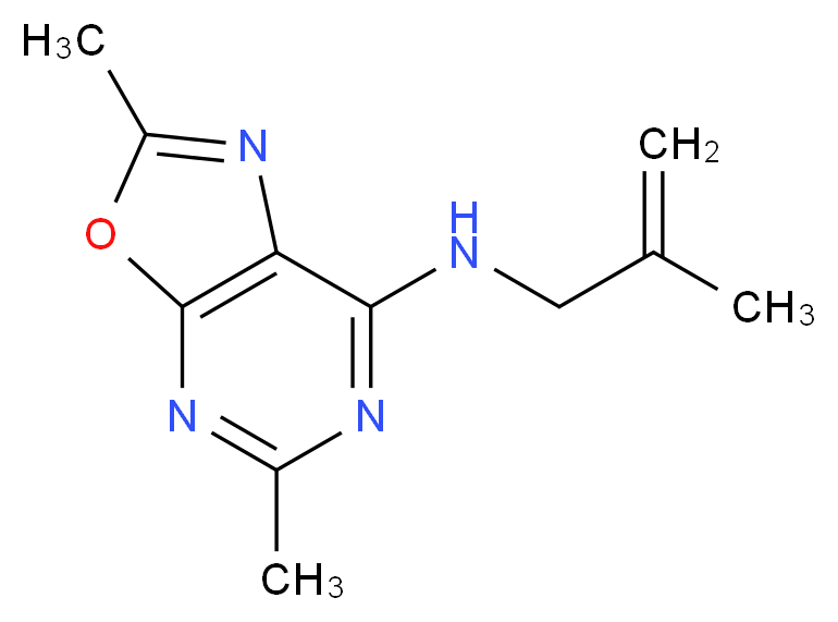 2,5-dimethyl-N-(2-methylprop-2-en-1-yl)[1,3]oxazolo[5,4-d]pyrimidin-7-amine_分子结构_CAS_)