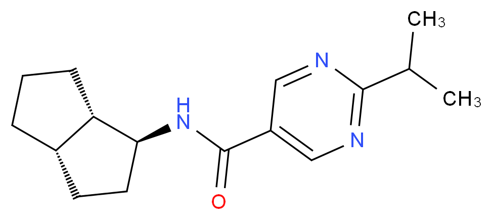 2-isopropyl-N-[(1S*,3aS*,6aS*)-octahydropentalen-1-yl]pyrimidine-5-carboxamide_分子结构_CAS_)