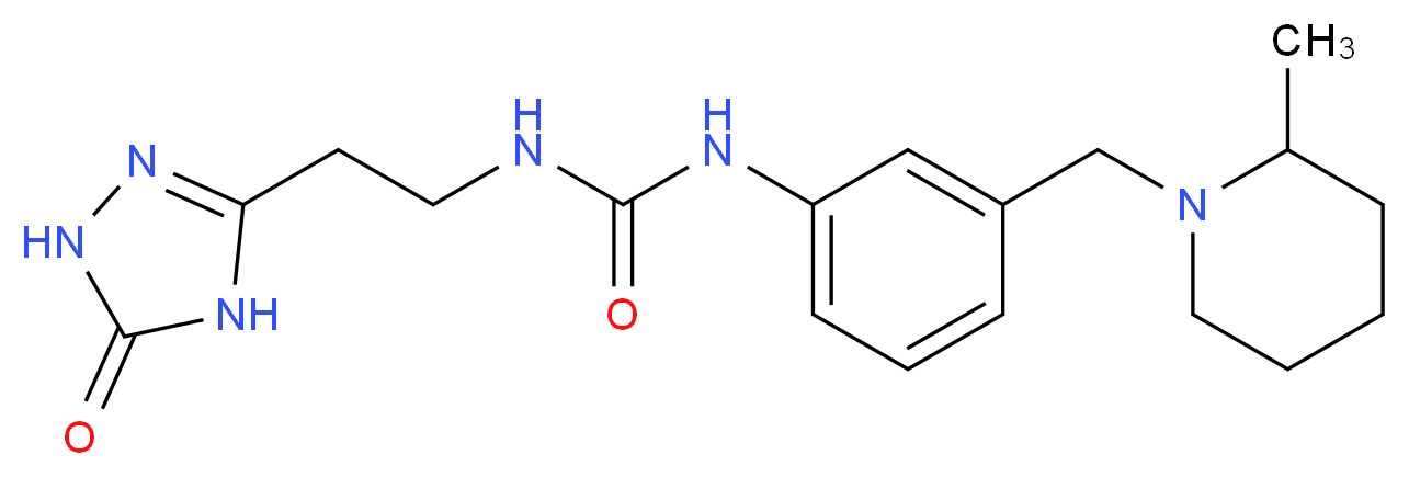 N-{3-[(2-methylpiperidin-1-yl)methyl]phenyl}-N'-[2-(5-oxo-4,5-dihydro-1H-1,2,4-triazol-3-yl)ethyl]urea_分子结构_CAS_)