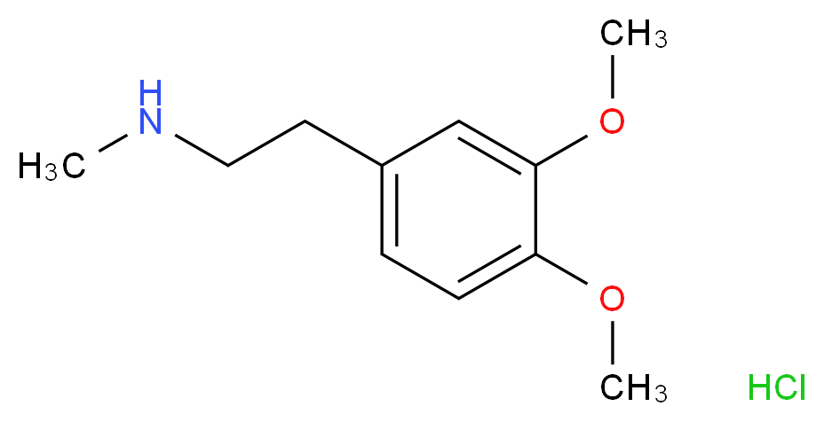 [2-(3,4-dimethoxyphenyl)ethyl](methyl)amine hydrochloride_分子结构_CAS_13078-76-7