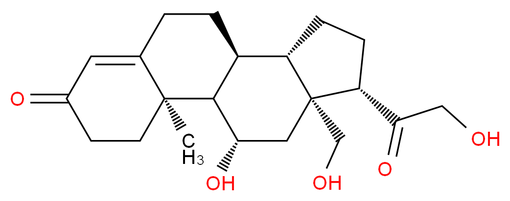 (1S,2R,10S,11S,14S,15R,17S)-17-hydroxy-14-(2-hydroxyacetyl)-15-(hydroxymethyl)-2-methyltetracyclo[8.7.0.0<sup>2</sup>,<sup>7</sup>.0<sup>1</sup><sup>1</sup>,<sup>1</sup><sup>5</sup>]heptadec-6-en-5-one_分子结构_CAS_561-65-9