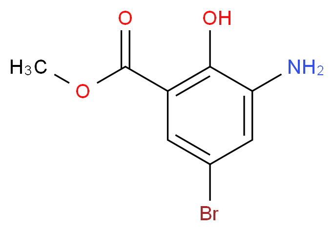 Methyl 3-amino-5-bromo-2-hydroxybenzoate 95+%_分子结构_CAS_141761-82-2)