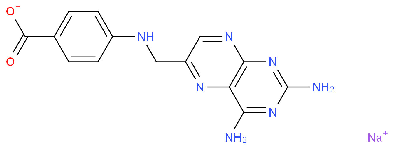 sodium 4-{[(2,4-diaminopteridin-6-yl)methyl]amino}benzoate_分子结构_CAS_100929-45-1