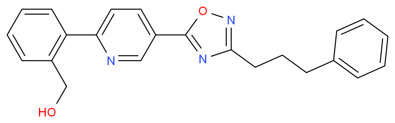 (2-{5-[3-(3-phenylpropyl)-1,2,4-oxadiazol-5-yl]pyridin-2-yl}phenyl)methanol_分子结构_CAS_)