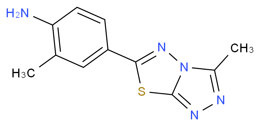 2-Methyl-4-(3-methyl-[1,2,4]triazolo-[3,4-b][1,3,4]thiadiazol-6-yl)-phenylamine_分子结构_CAS_)