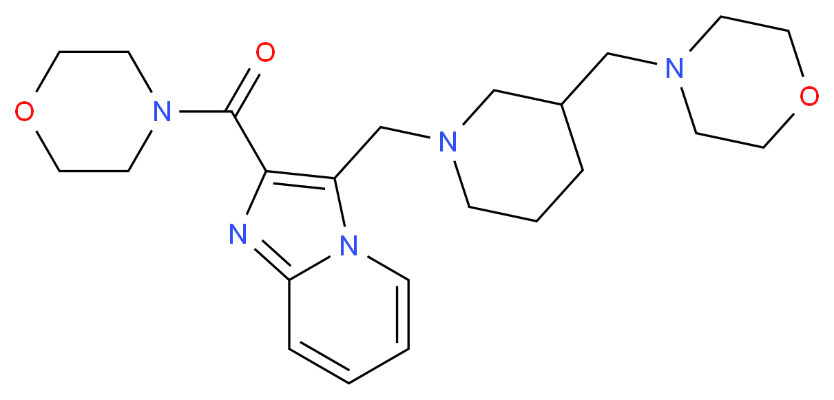 2-(4-morpholinylcarbonyl)-3-{[3-(4-morpholinylmethyl)-1-piperidinyl]methyl}imidazo[1,2-a]pyridine_分子结构_CAS_)