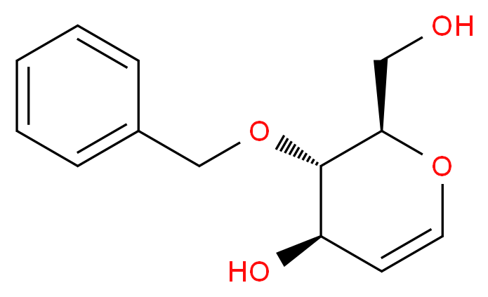 (2R,3S,4R)-3-(benzyloxy)-2-(hydroxymethyl)-3,4-dihydro-2H-pyran-4-ol_分子结构_CAS_58871-11-7