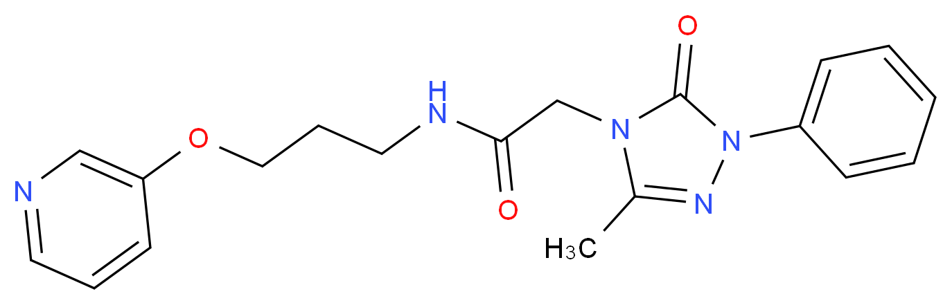 2-(3-methyl-5-oxo-1-phenyl-1,5-dihydro-4H-1,2,4-triazol-4-yl)-N-[3-(3-pyridinyloxy)propyl]acetamide_分子结构_CAS_)