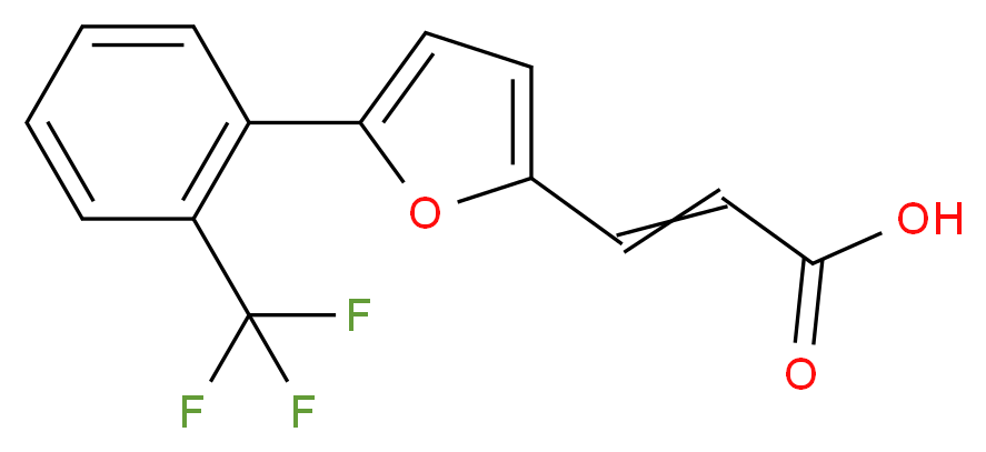 3-[5-(2-(三氟甲基)苯基)呋喃-2-基]-丙烯酸，主要为反式_分子结构_CAS_480425-31-8)