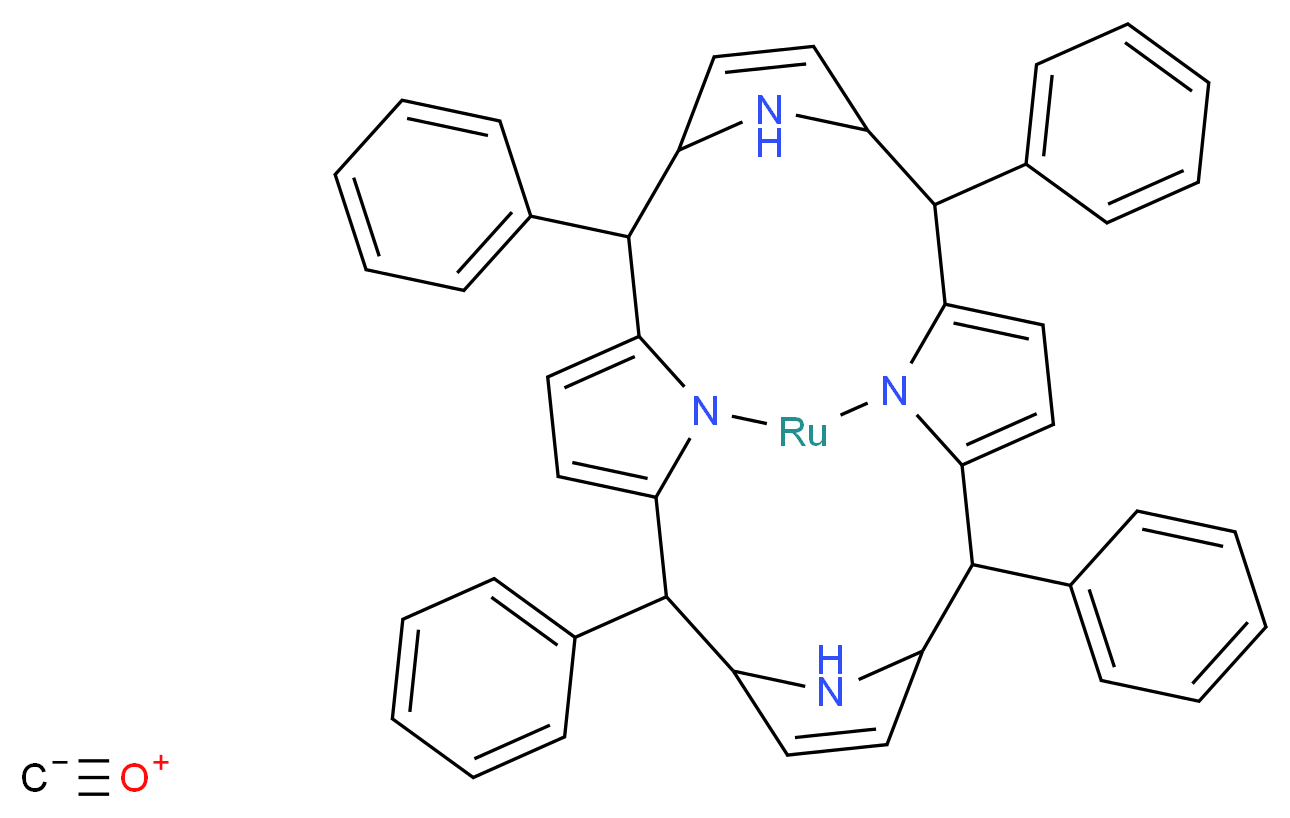 2,7,12,17-tetraphenyl-21,23,24,25-tetraaza-22-ruthenahexacyclo[9.9.3.1<sup>3</sup>,<sup>6</sup>.1<sup>1</sup><sup>3</sup>,<sup>1</sup><sup>6</sup>.0<sup>8</sup>,<sup>2</sup><sup>3</sup>.0<sup>1</sup><sup>8</sup>,<sup>2</sup><sup>1</sup>]pentacosa-1(20),4,8,10,14,18-hexaene; methanidylidyneoxidanium_分子结构_CAS_32073-84-0