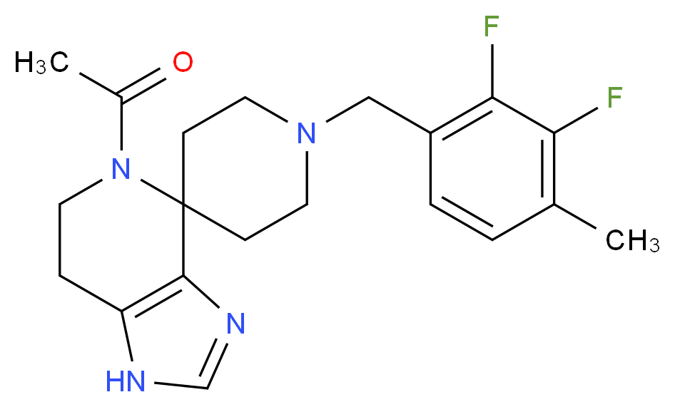 5-acetyl-1'-(2,3-difluoro-4-methylbenzyl)-1,5,6,7-tetrahydrospiro[imidazo[4,5-c]pyridine-4,4'-piperidine]_分子结构_CAS_)