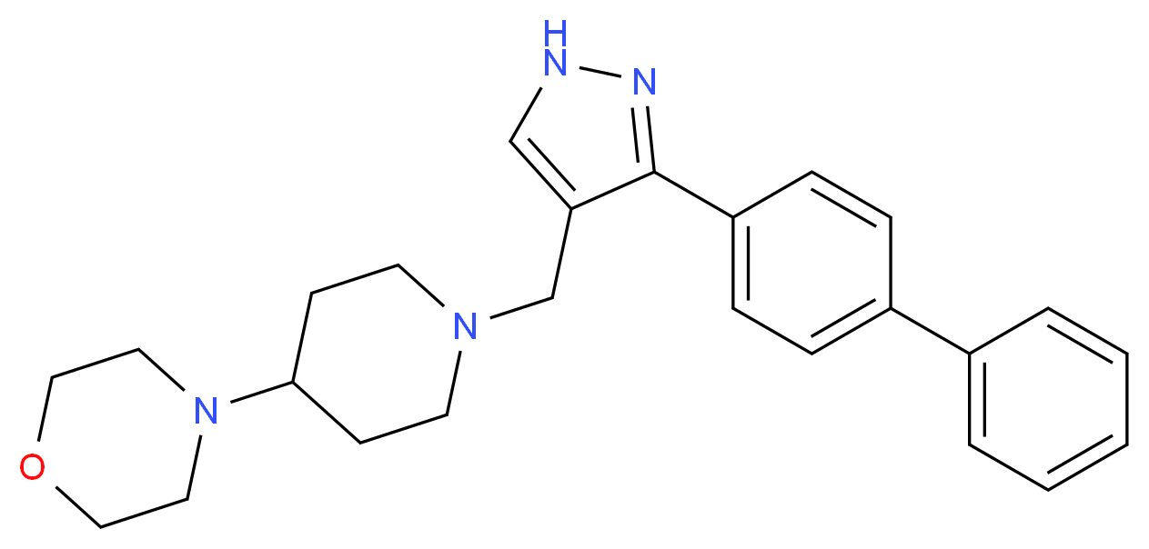 4-(1-{[3-(4-biphenylyl)-1H-pyrazol-4-yl]methyl}-4-piperidinyl)morpholine_分子结构_CAS_)