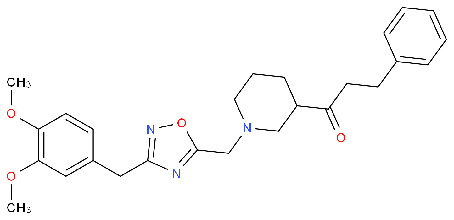 1-(1-{[3-(3,4-dimethoxybenzyl)-1,2,4-oxadiazol-5-yl]methyl}-3-piperidinyl)-3-phenyl-1-propanone_分子结构_CAS_)