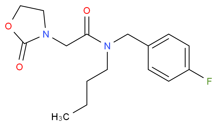 N-butyl-N-(4-fluorobenzyl)-2-(2-oxo-1,3-oxazolidin-3-yl)acetamide_分子结构_CAS_)