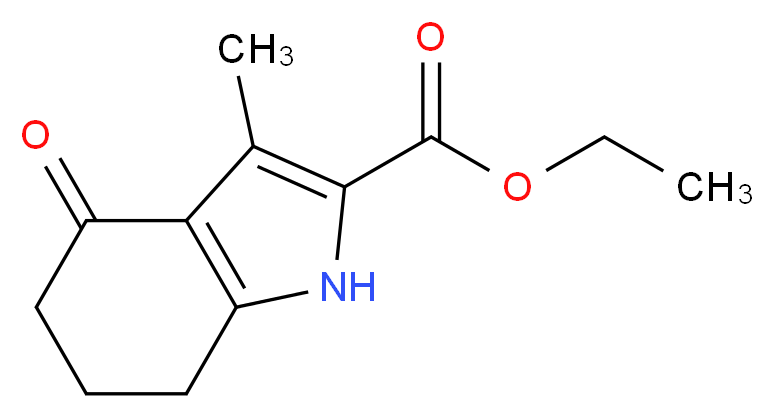 ethyl 3-methyl-4-oxo-4,5,6,7-tetrahydro-1H-indole-2-carboxylate_分子结构_CAS_7272-58-4)