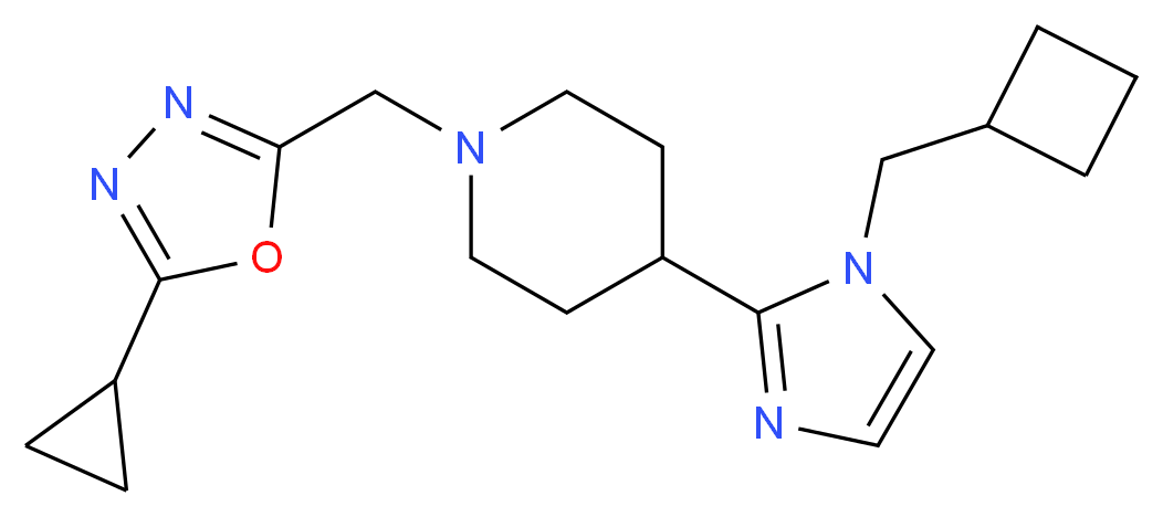 4-[1-(cyclobutylmethyl)-1H-imidazol-2-yl]-1-[(5-cyclopropyl-1,3,4-oxadiazol-2-yl)methyl]piperidine_分子结构_CAS_)