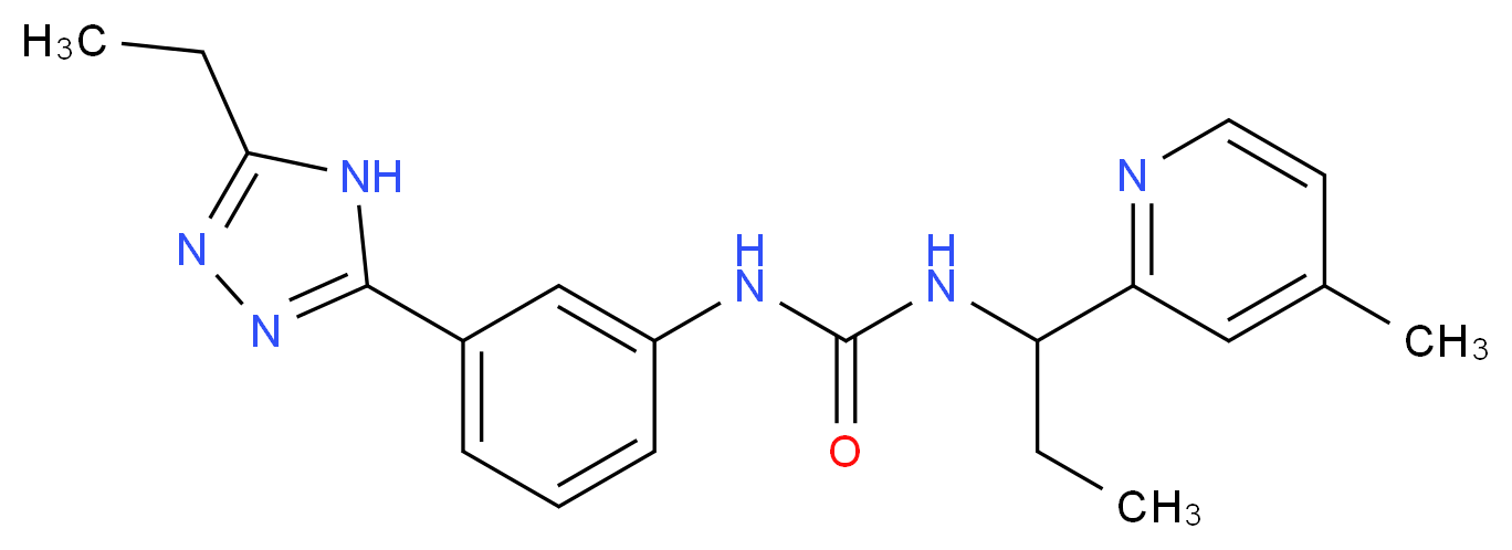 N-[3-(5-ethyl-4H-1,2,4-triazol-3-yl)phenyl]-N'-[1-(4-methylpyridin-2-yl)propyl]urea_分子结构_CAS_)