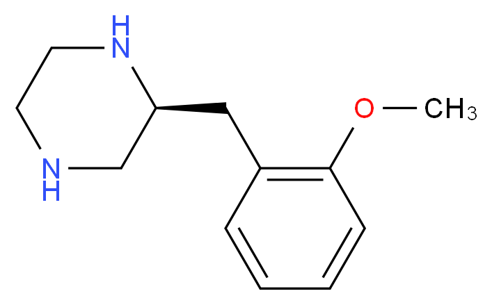 (2S)-2-[(2-methoxyphenyl)methyl]piperazine_分子结构_CAS_612502-42-8