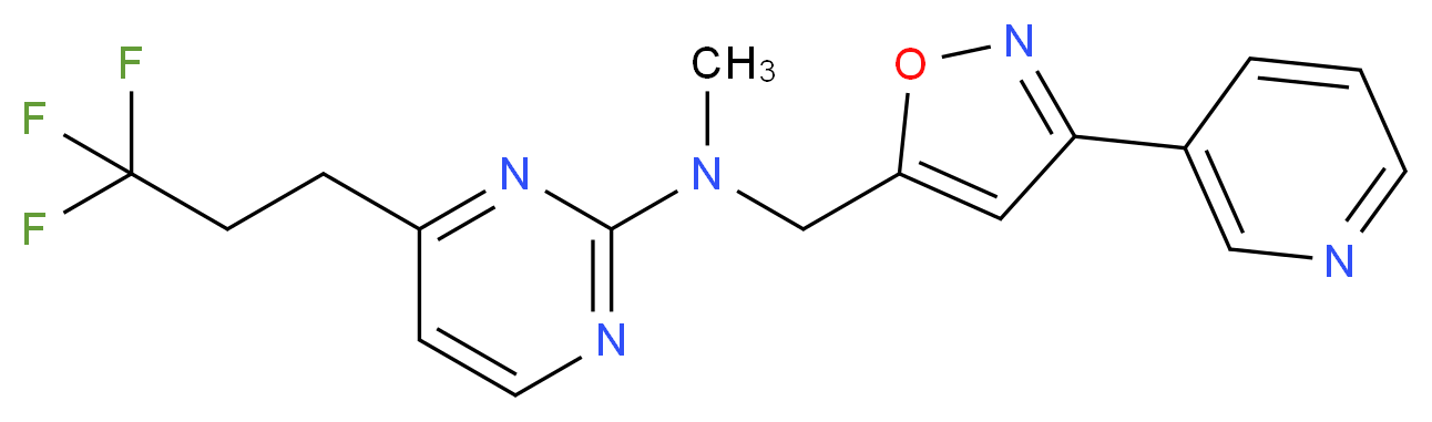 N-methyl-N-[(3-pyridin-3-ylisoxazol-5-yl)methyl]-4-(3,3,3-trifluoropropyl)pyrimidin-2-amine_分子结构_CAS_)