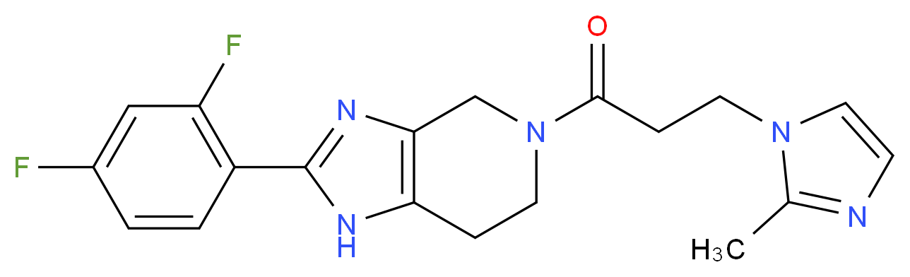2-(2,4-difluorophenyl)-5-[3-(2-methyl-1H-imidazol-1-yl)propanoyl]-4,5,6,7-tetrahydro-1H-imidazo[4,5-c]pyridine_分子结构_CAS_)