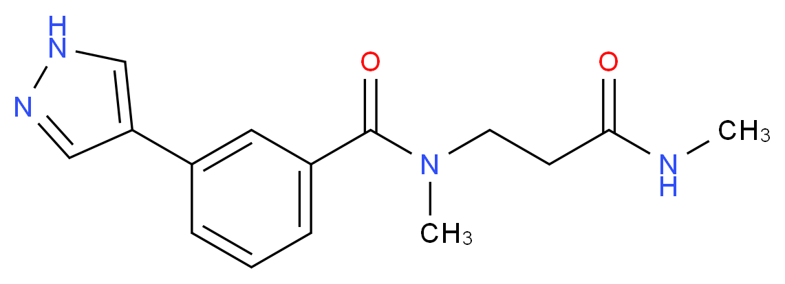 N-methyl-N-[3-(methylamino)-3-oxopropyl]-3-(1H-pyrazol-4-yl)benzamide (non-preferred name)_分子结构_CAS_)
