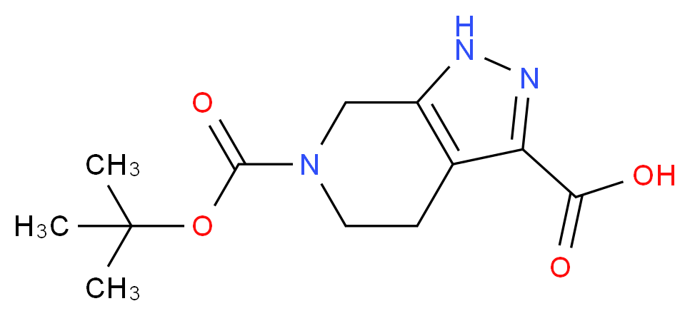 6-[(tert-butoxy)carbonyl]-1H,4H,5H,6H,7H-pyrazolo[3,4-c]pyridine-3-carboxylic acid_分子结构_CAS_821785-76-6