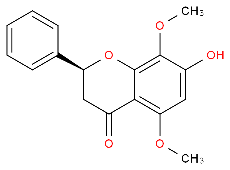 (2S)-7-hydroxy-5,8-dimethoxy-2-phenyl-3,4-dihydro-2H-1-benzopyran-4-one_分子结构_CAS_54377-24-1