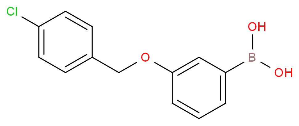 3-(4′-氯苄氧基)苯基硼酸_分子结构_CAS_870778-90-8)