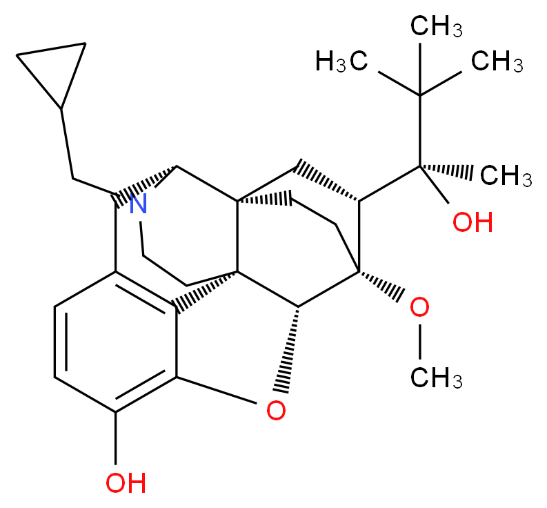 (1S,2R,6S,14R,15R,16R)-3-(cyclopropylmethyl)-16-[(2S)-2-hydroxy-3,3-dimethylbutan-2-yl]-15-methoxy-13-oxa-3-azahexacyclo[13.2.2.1^{2,8}.0^{1,6}.0^{6,14}.0^{7,12}]icosa-7,9,11-trien-11-ol_分子结构_CAS_52485-79-7