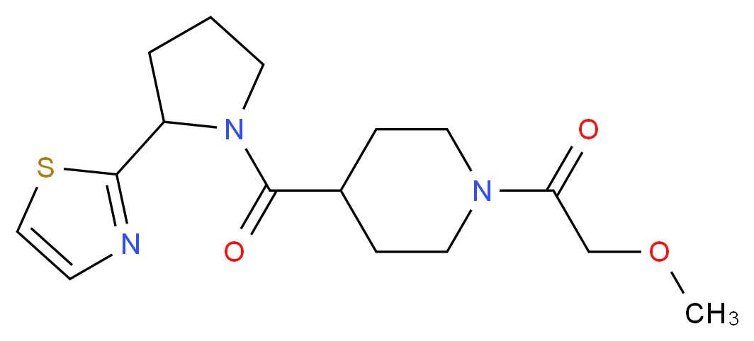 1-(methoxyacetyl)-4-{[2-(1,3-thiazol-2-yl)-1-pyrrolidinyl]carbonyl}piperidine_分子结构_CAS_)